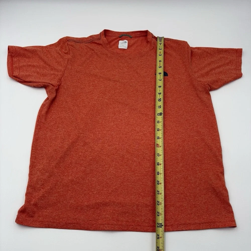 The North Face Men M Orange Polyester Performance Crew Neck Short Sleeve T-Shirt